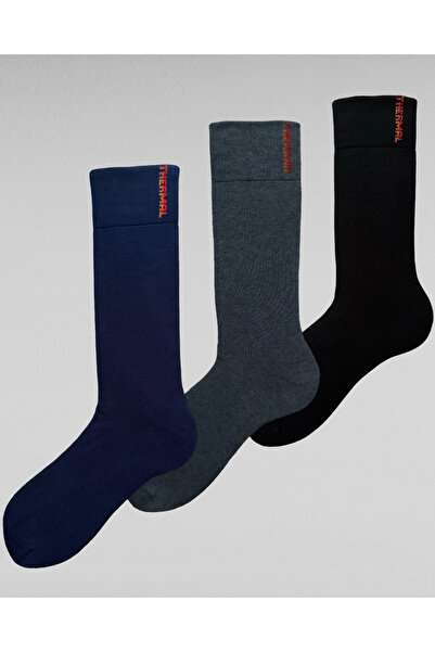 Çorabistaan 3 Çift Siyah Lacivert Antrasit Kışlık Termal Bambu Erkek Havlu So...