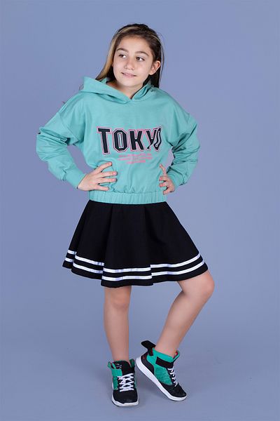 Toontoy بدلة تنورة مطبوعة للفتيات