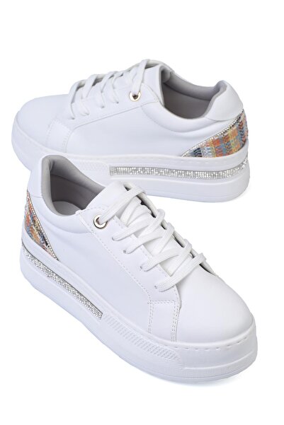 ShoeTek Olala White Koža Ženske Patike s - Vezane i leđne Sa deznom sportske ...