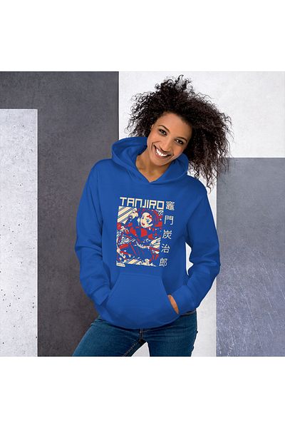 Moda Glo Hanorac unisex cu glugă cu imprimeu Tanjito