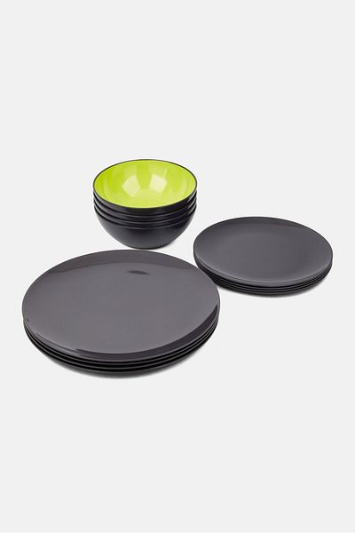 Alpina 12-piece Melamine Dinnerware Set, Green
