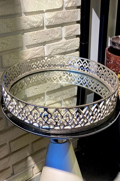 LAMEDORE Cast 40 cm Decorative Mirrored Tray