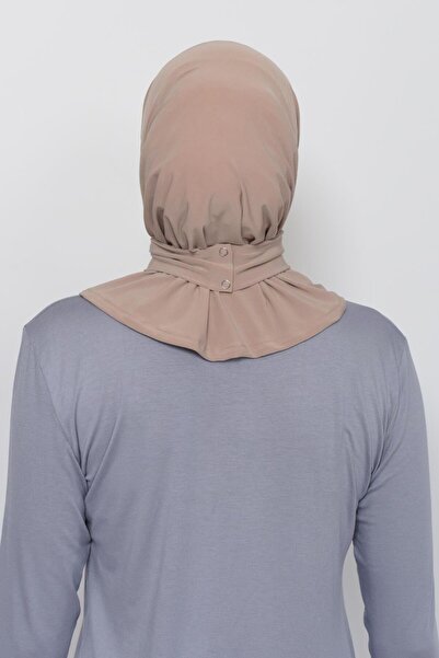 Altobeh Dark Beige Hijap Scarf - Snap Fastener Ready Design