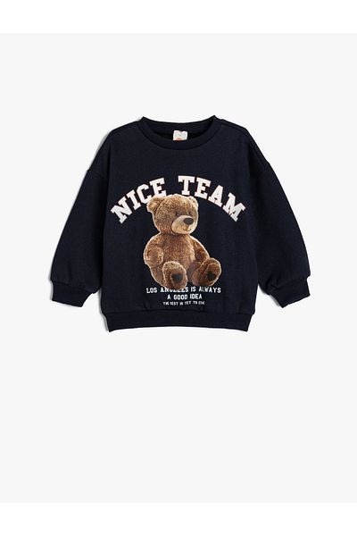 Koton Mikina Teddy Bear s dlouhým rukávem a zvýšeným výstřihem