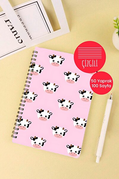 Anime Marketi دفتر مدرسي على شكل بقرة باستيل سويت مقاس A5، 50 ورقة، 100 صفحة ...