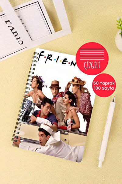 Anime Marketi دفتر مدرسي بحلقة A5 تحت عنوان الأصدقاء 50 ورقة 100 صفحة - مسطر