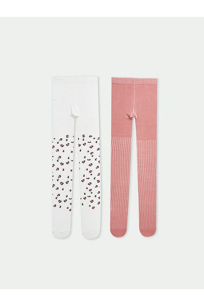 LC Waikiki Lcwk Printed Baby Girl Pantyhose 2 Pack