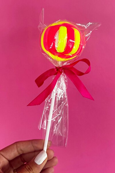 TAKIŞTIR Σετ λαστιχένια αγκράφα σε ροζ και κίτρινο χρώμα με φιγούρα γλειφιτζούρι