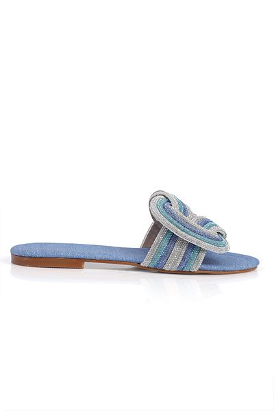 ShoeTek Papuci Anwen Blue Stone Ban pentru damă - Snap-on