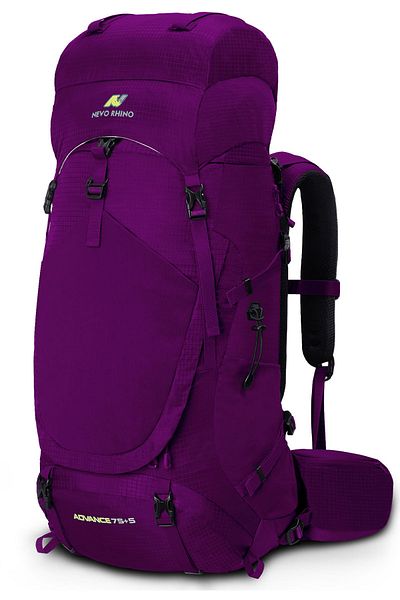 Go Veform Rucsac profesional pentru alpinism, camping și drumeții în aer liber (75+5 litri) violet 8929
