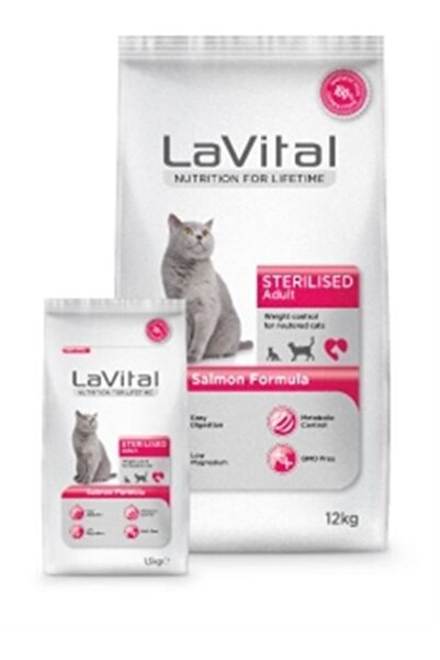 LaVital Somonlu Kısırlaştırılmış Yetişkin Kuru Kedi Maması 12 Kg