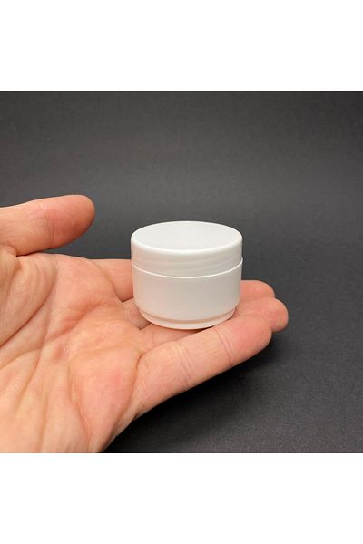 labshop41 25 ml White Cream Jar with Lid, 25 Cc Empty Cosmetic Plastic Cream Box X 10 Pieces