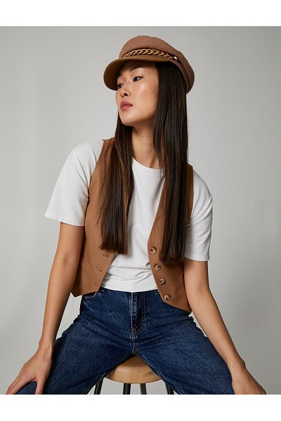 Koton Cap Hat with Chain Detail