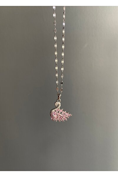 MEDJEWELRY Kuğu Kolye - Çelik | Sürpriz Küpe Hediye