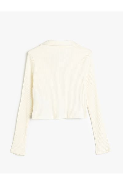 Koton Long Sleeve Basic Polo Collar Ribbed T-Shirt