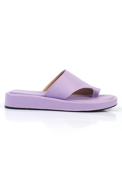 ShoeTek Papuci de damă Marivya din piele liliac - șlapi