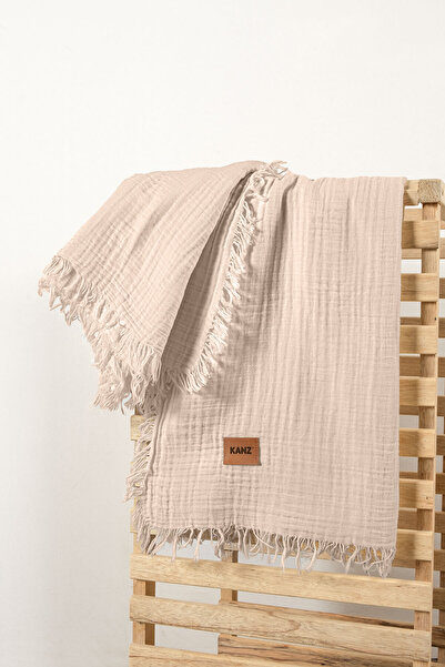 Kanz 2 Layer Baby Muslin Blanket - 100% Cotton, 100X120, Brown