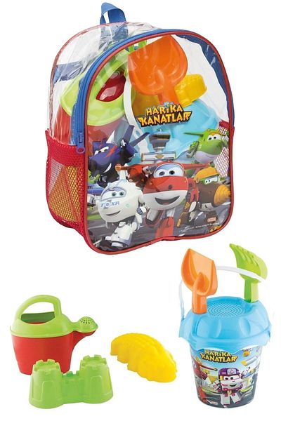 ToXA 8 Piece Wonderful Winged Backpack Beach and Sea Sand Bucket Set - Toy 03501