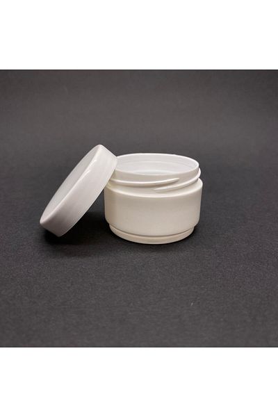 labshop41 25 ml White Cream Jar with Lid, 25 Cc Empty Cosmetic Plastic Cream Box X 10 Pieces