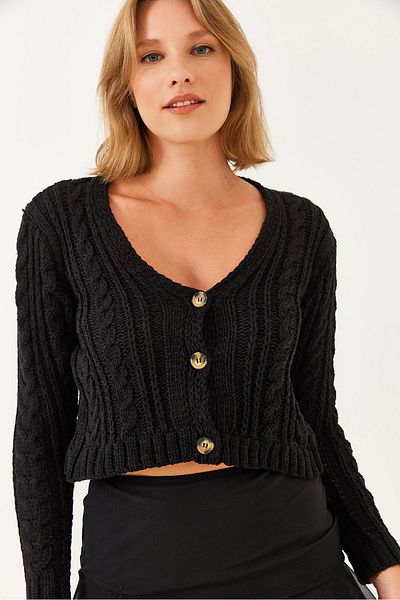 Bianco Lucci Cardigan din tricot împletit cu decolteu în V pentru femei 20246853