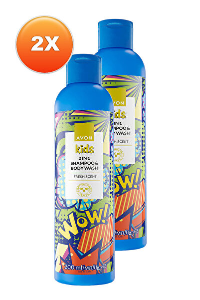 AVON Kids Wow 2 si 1 Arada Saç ve Vücut Çocuk Şampuanı 200 Ml. İkili Set