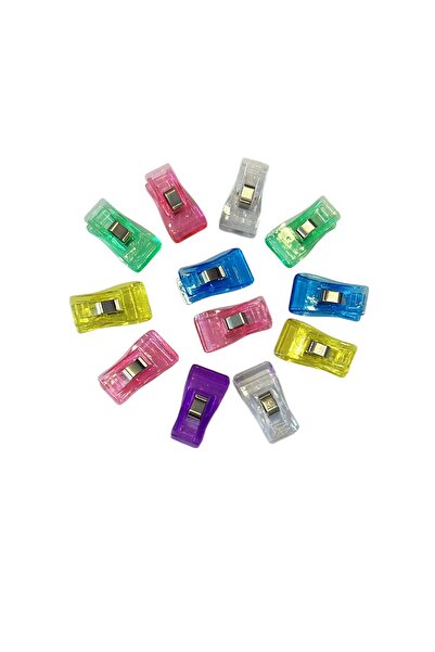 Set Dikiş Makineleri KUMAŞ MAŞASI (ORTA BOY) ÇOK AMAÇLI RENLİ MANDAL 12 ADET