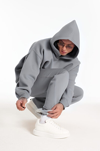 BayBayan Men's Oversize Basic Winter Motion Freedom Stylish Design Tracksuit Set