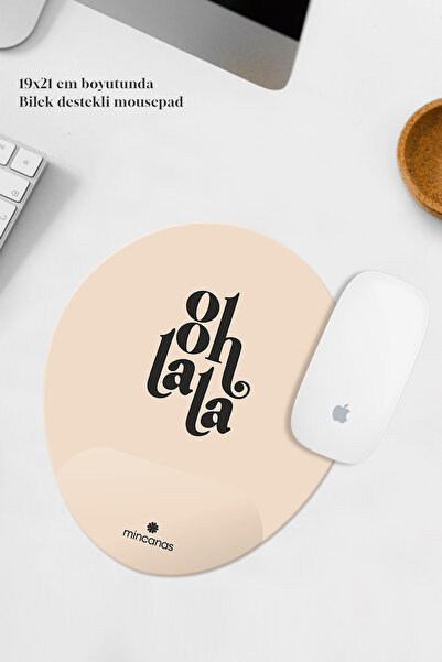 Mincanas Renkli Bilek Destekli Oval Mouse Pad Mouse Altlığı