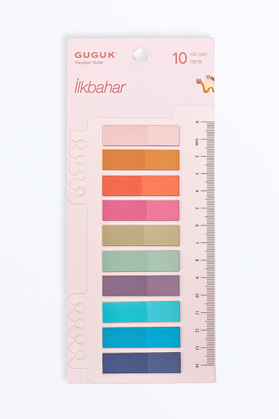 GUGUK İlkbahar 10 Renkli Cetvelli Şeffaf Pet Index • Index Sticker • Post-it ...