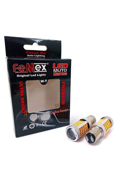 FEMEX Premium P21w-1157-9w- Çift Duy Şaşı Led Ampul Turuncu Mercekli