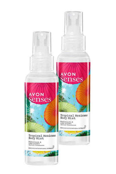 AVON Tropical Mexicana Çarkıfelek ve Limon Kokulu Vücut Spreyi 100 Ml. İkili Set