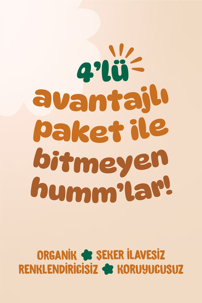 Humm Organic 4'lü Tatlı Atıştırmalık Paketi 55 G X 4 Adet