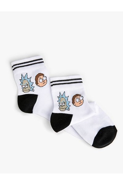 Koton Rick and Morty Socket Socks Licensed Embroidered