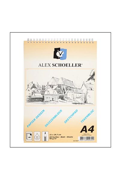 Alex Schoeller لوحة رسم Alex A4 عمودية - 90gr.60yp كتلة رسم