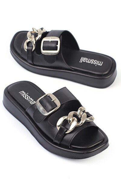 ShoeTek Ivanova Μαύρες Δερμάτινες Γυναικείες Παντόφλες - Με Διπλές Ζώνες και ...