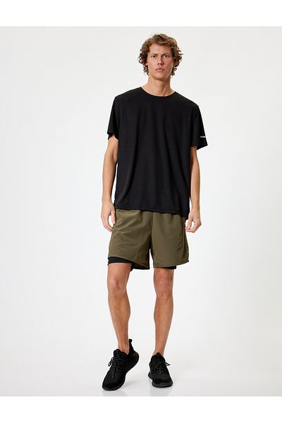 Koton Αθλητικό σορτς Parachute με Color Blocking Καλσόν - Λεπτομέρεια τσέπης
