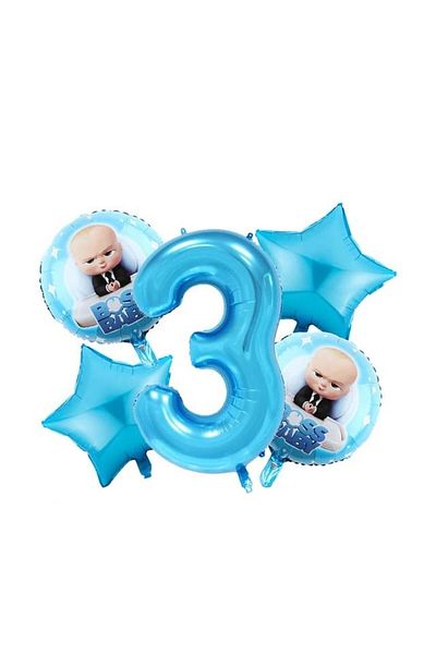 DÜVENCİ TİCARET Boss Baby Age Ballon Set with Foil