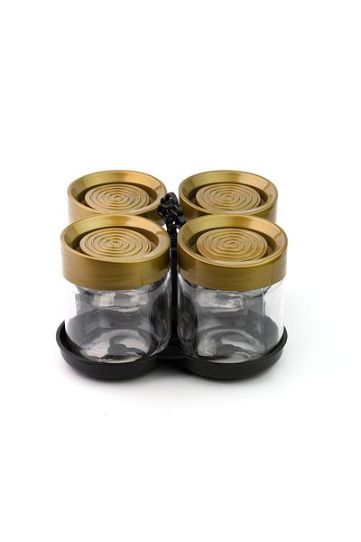 Mare Mosso Caffe ê Vendite Eminem Glass 4-Piece Spice Jar Set 425Cc