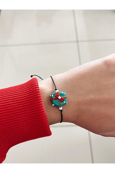 SWORDS CONCEPT Handmade Murano Glass Green Christmas Gift Package Bracelet