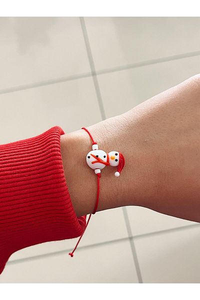 SWORDS CONCEPT Handmade Murano Glass Christmas Themed Snowman Bracelet