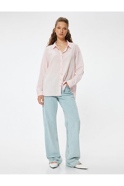 Koton Cotton LonG Sleeve Classic Collar Shirt - ButtoneD