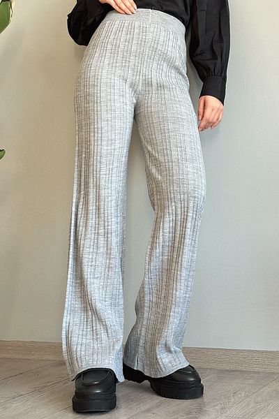 InStyle بنطلون تريكو رمادي مضلع