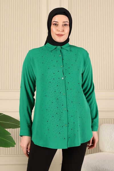Ferace Women's Hijab Clothing Large Size Tunic Shirt Stone Balanced