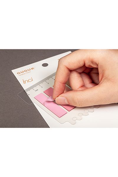 GUGUK Transparent Pet Index with 10 Colored Pearl Rulers - Post-It Sticky Note