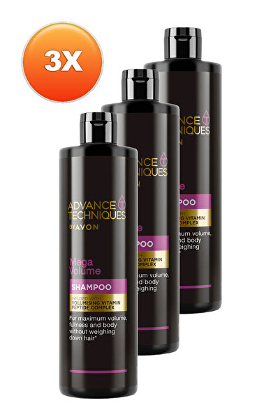 AVON Advance Techniques Mega Volume Hacim Veren Şampuan 400 Ml. Üçlü Set