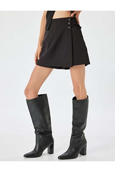 Koton Kruvaze Siyah Kadın Etek 5wak40004pw