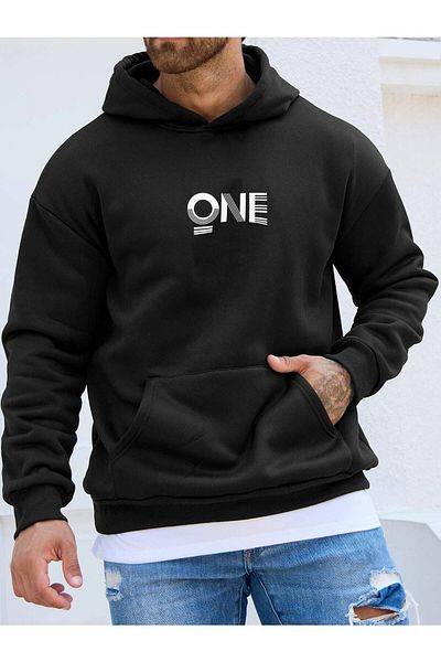 Pink Sky Hooded One Printed Sweatshirt