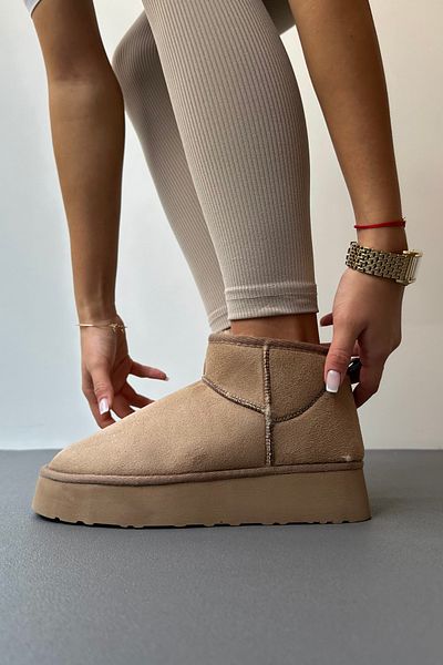 Mupa Shoes Μίνι Γούνινο Εσωτερικό Χοντρό Σόλα MINK
