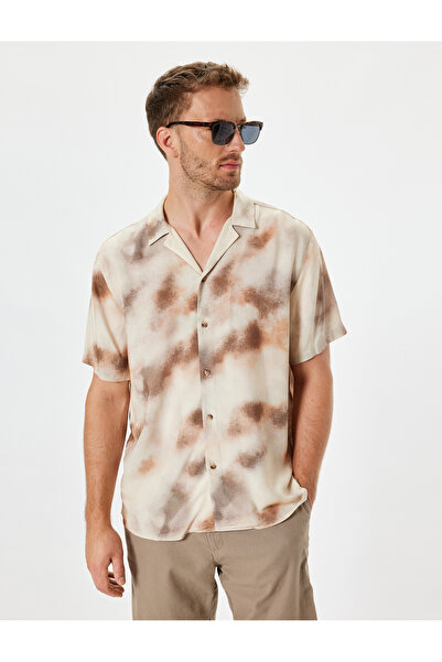 Koton Βισκόζη κοντομάνικο πουκάμισο - γυριστό γιακά