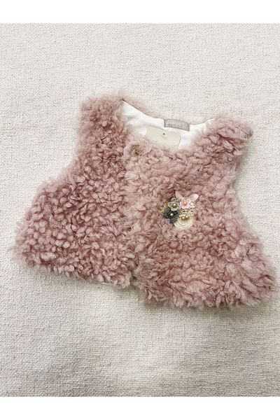 PARK BEBE Baby Girl Plush Vest Bolero
